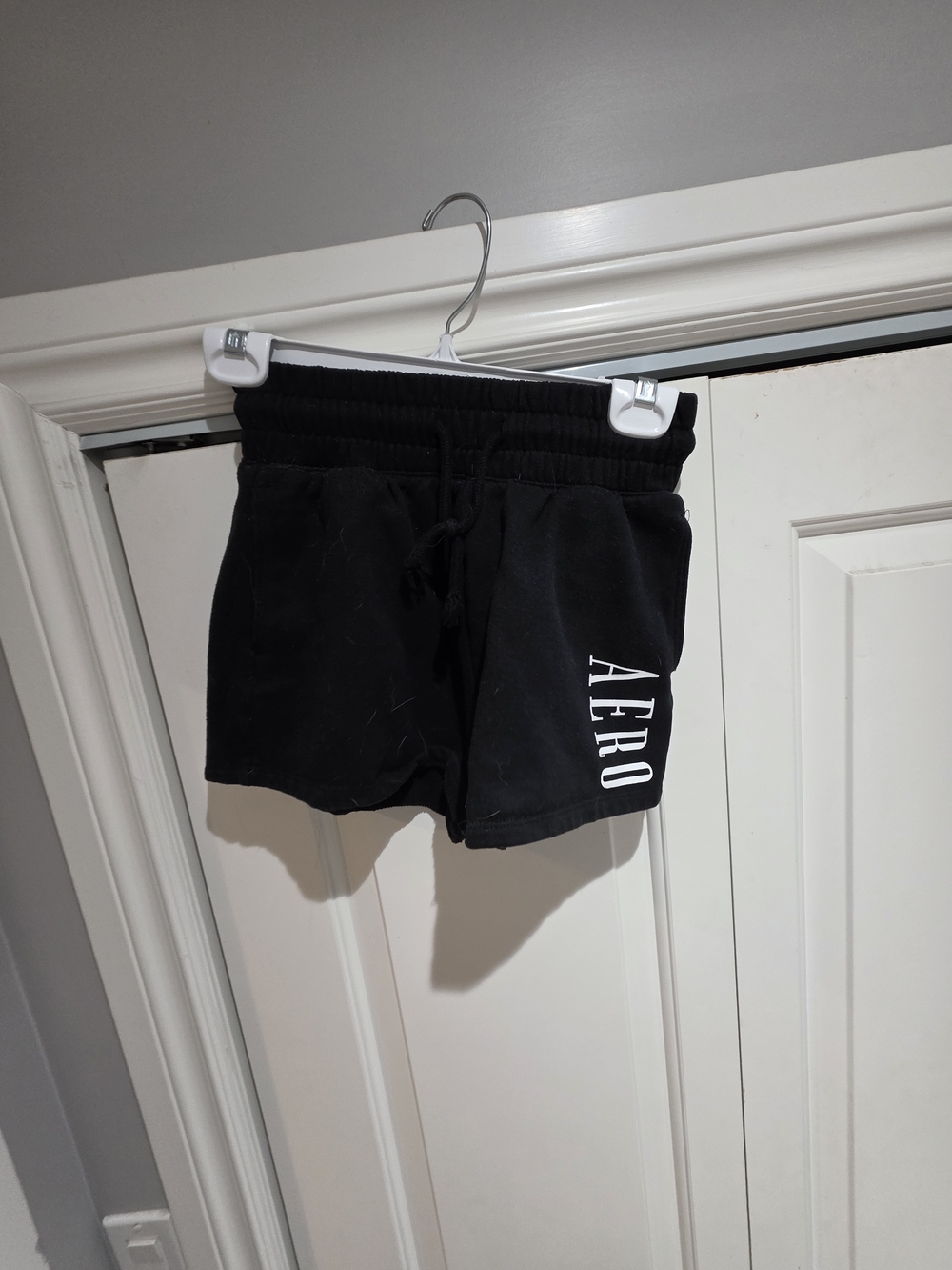 Aeropostale Black Women's Fleece Lounge Shorts with AERO Logo